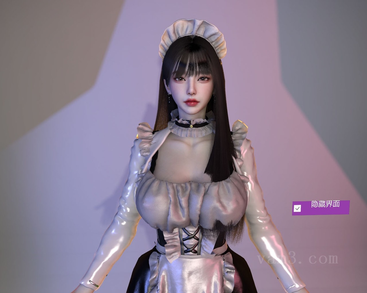 VAM素材-木七八兮.楠木自改腮红猫爪眼女仆装